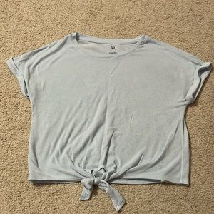 SO Baby Blue Front Tie T-shirt